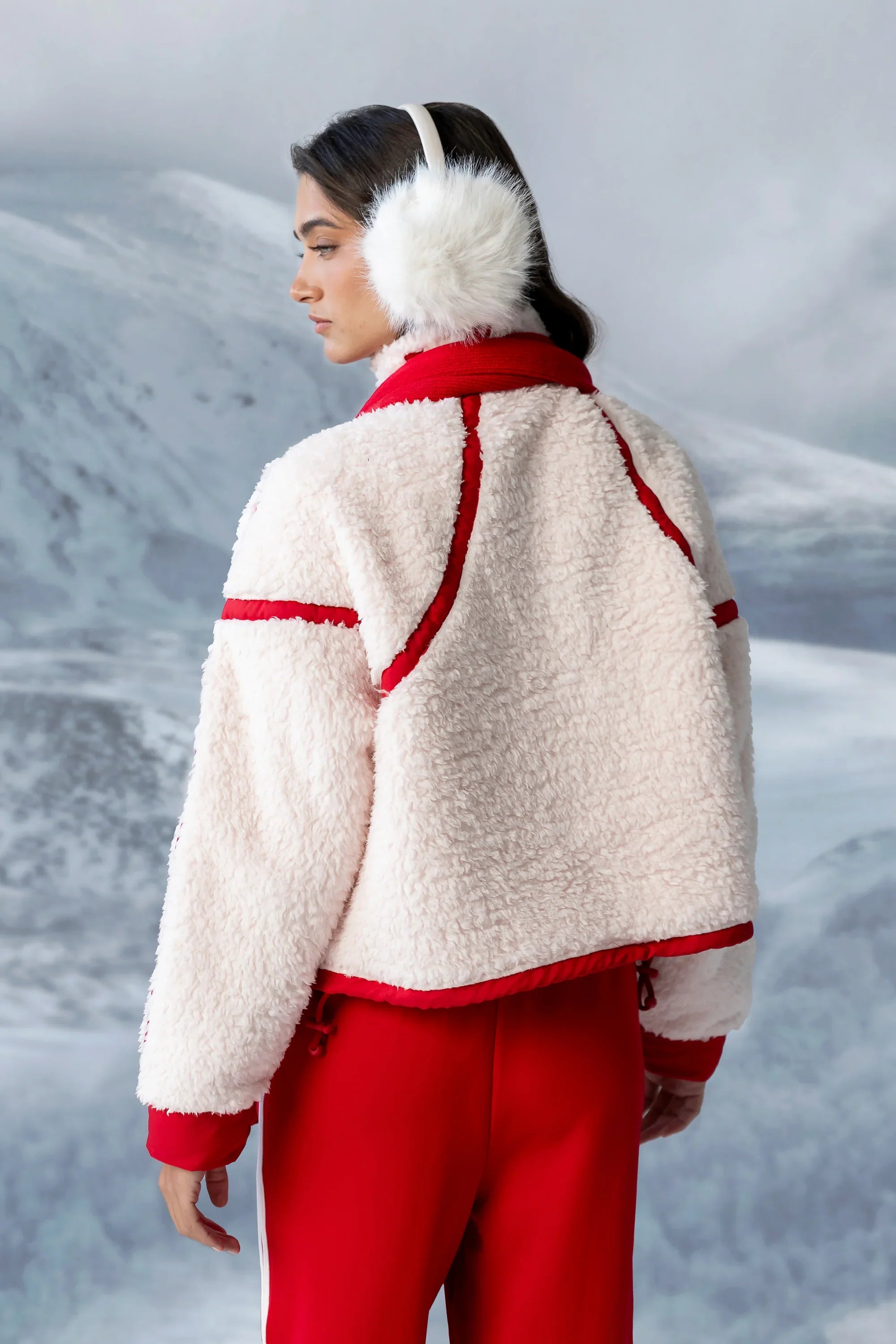 Lenny Sherpa Half Zip in Pink