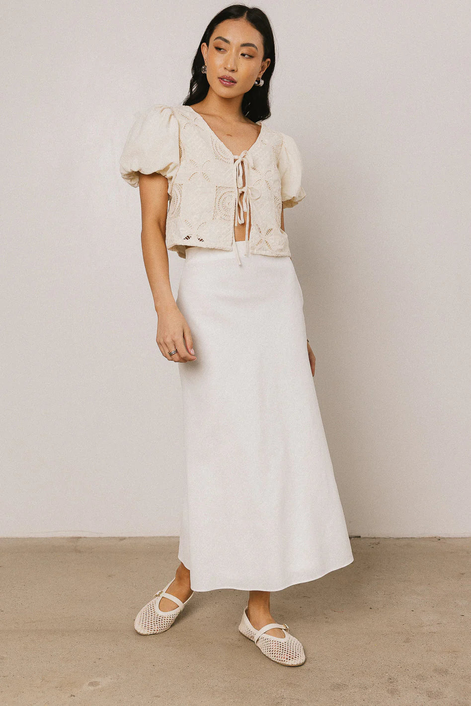Sylas Embroidered Blouse in Ivory FINAL SALE