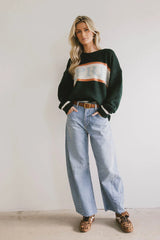 Apres Graphic Sweater in Hunter Green FINAL SALE