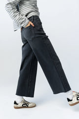 Colette Wide Leg Jeans in Faded Black
