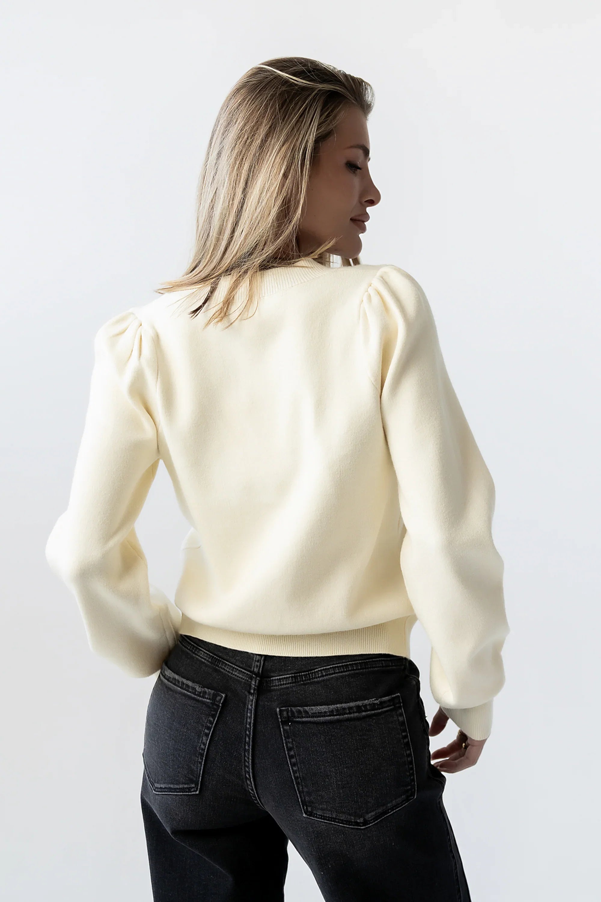 Tonya Bow Sweater in Cream