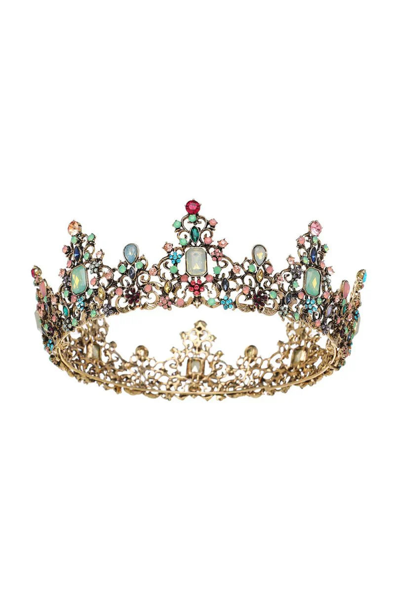 Baroque Colorful Crystal Crown
