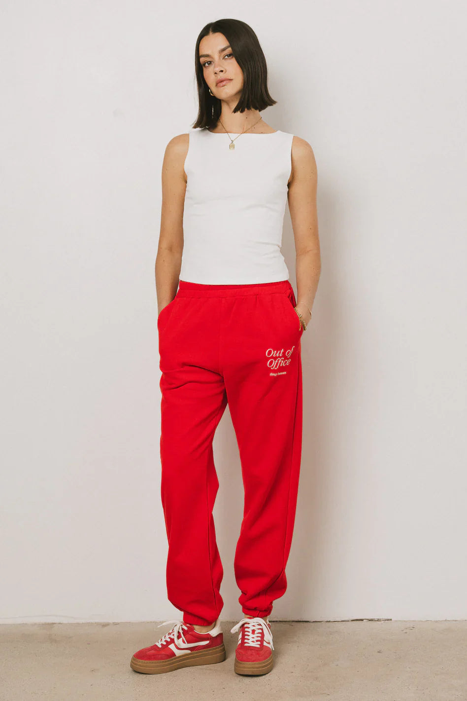 Out Of Office Sweatpants in Red FINAL SALE