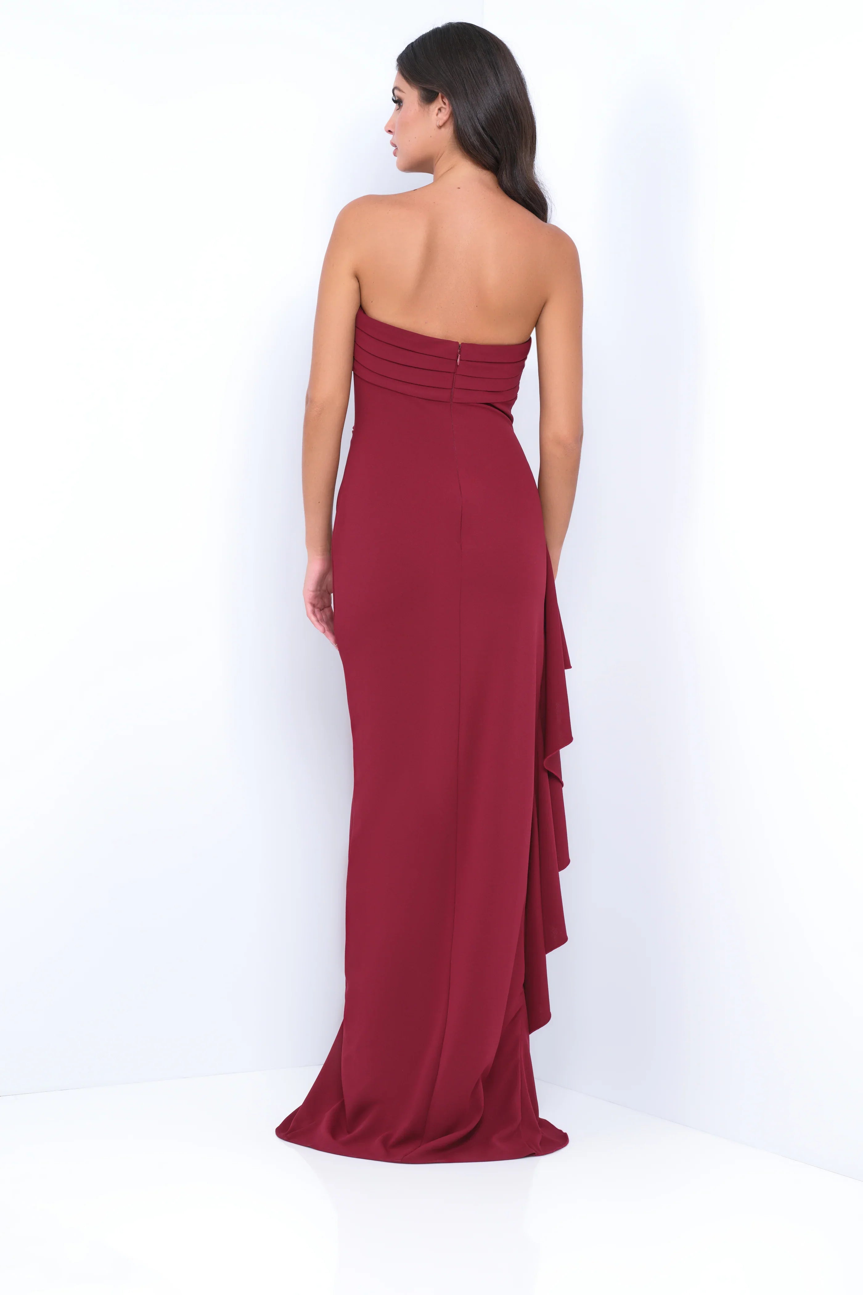 Marie Strapless Maxi Dress Burgundy