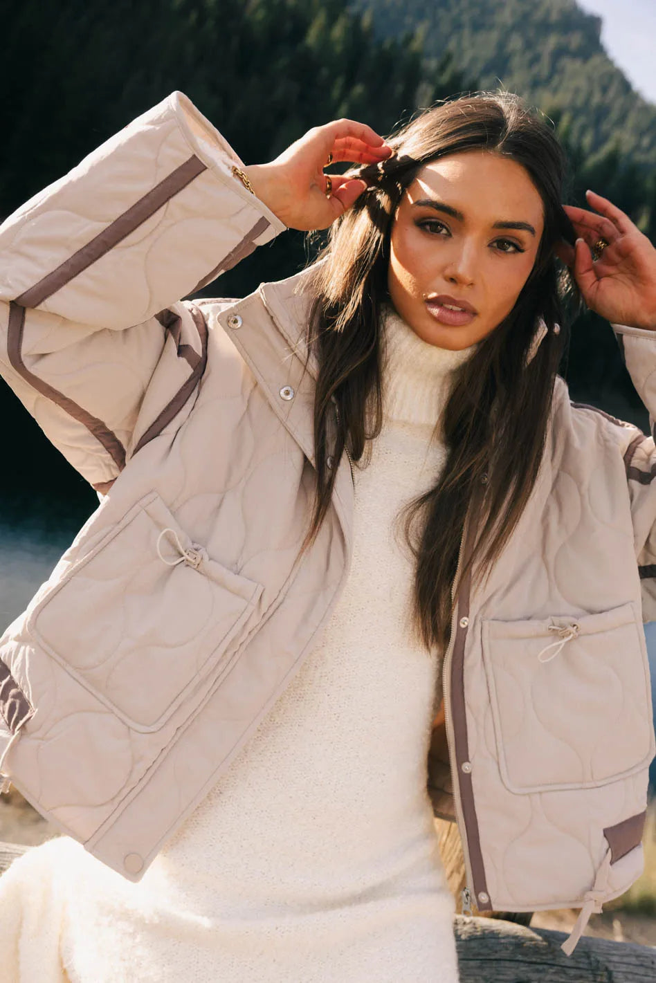 Junia Quilted Jacket in Beige FINAL SALE