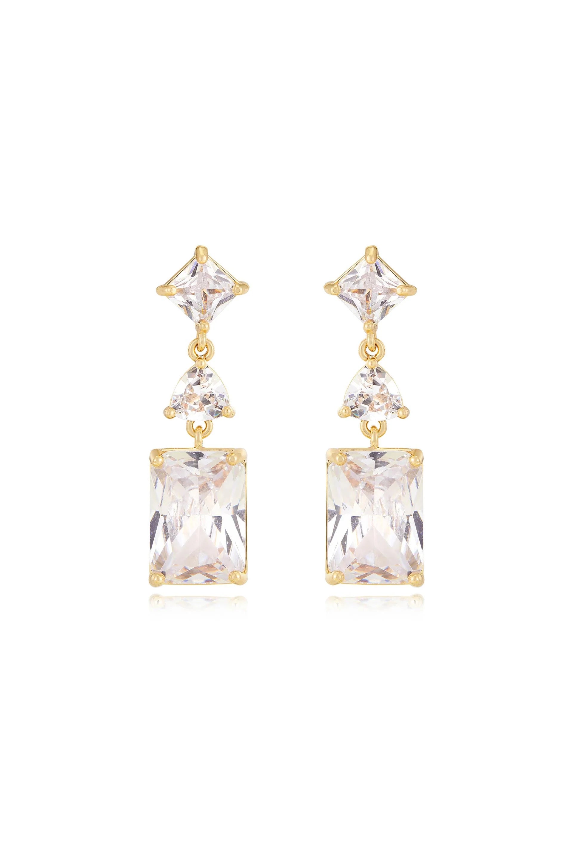 Reflective Crystal Dangle Earrings