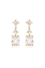 Reflective Crystal Dangle Earrings