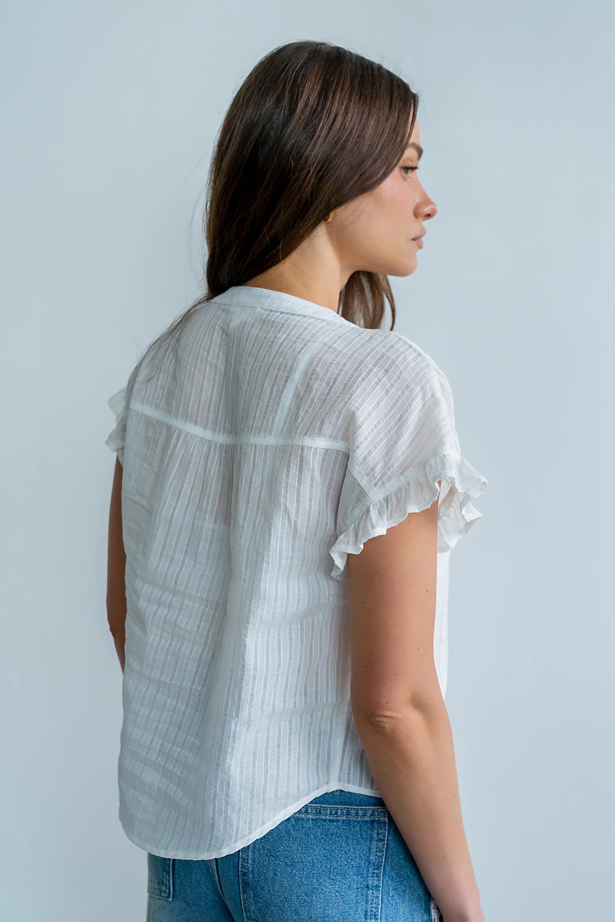 Kaytee Striped Top in White