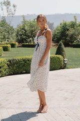Charley Floral Midi Dress in Blue