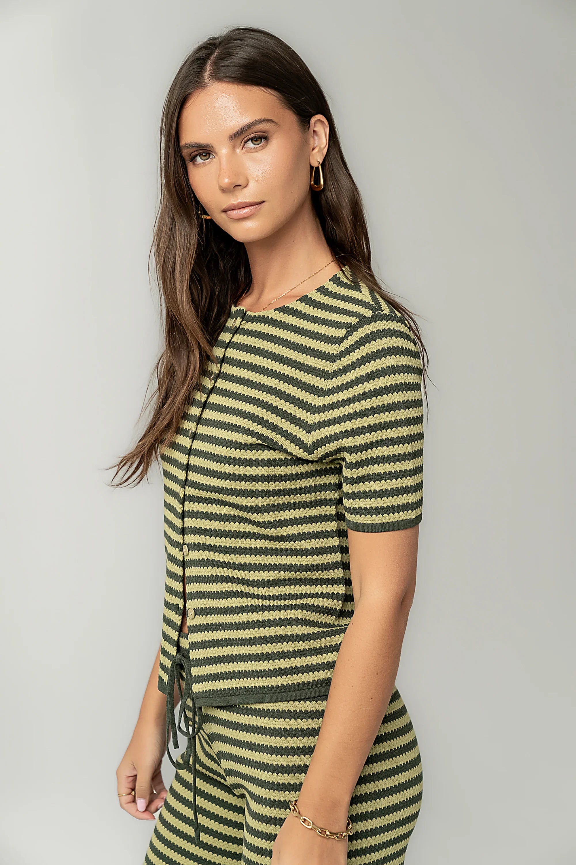 Ireland Striped Top in Green FINAL SALE