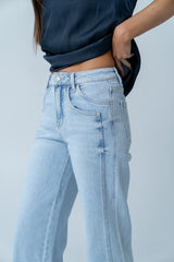 Kenyen Cuffed Wide Leg Jeans