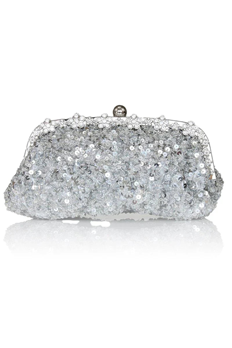 Sequin With Crystal Rhinestone Chain Shoulder Bags