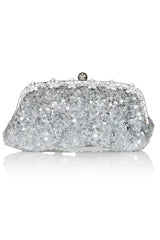 Sequin With Crystal Rhinestone Chain Shoulder Bags