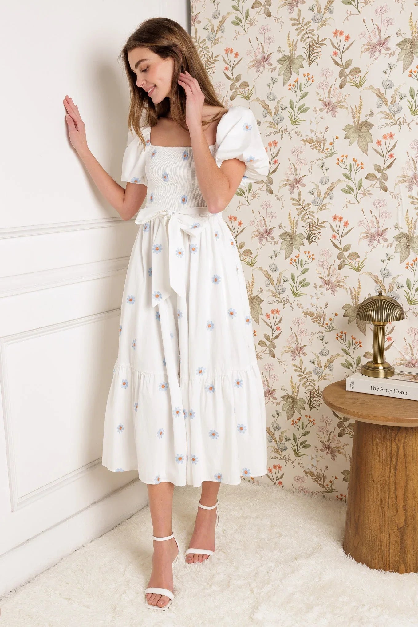SUNNYSIDE LANE EMBROIDERED MIDI DRESS