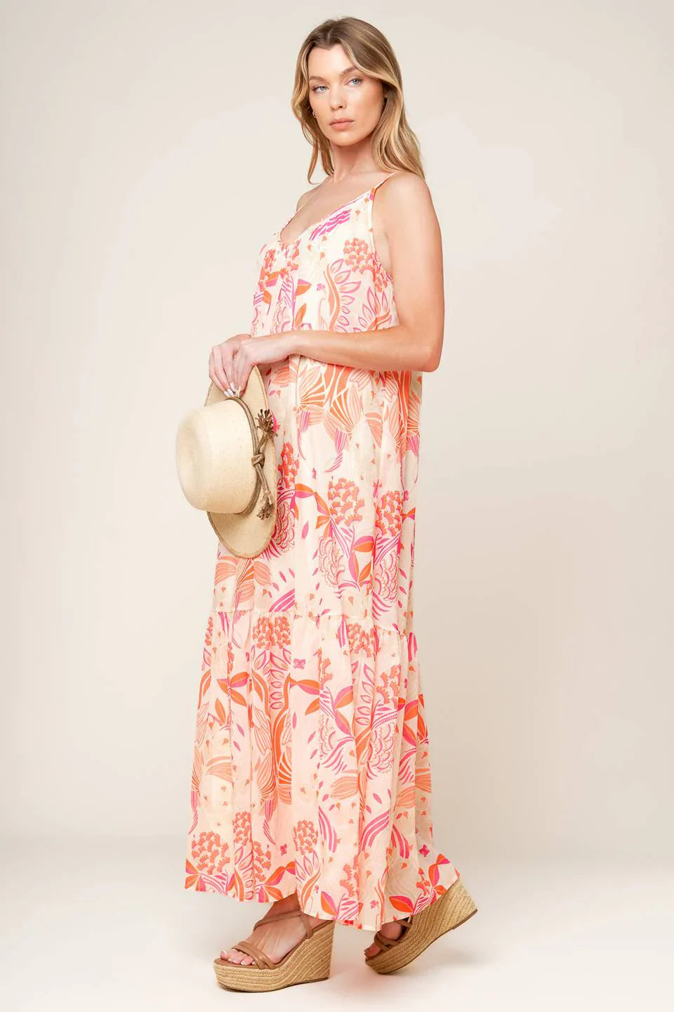 SECRET GARDEN MAXI DRESS PINK