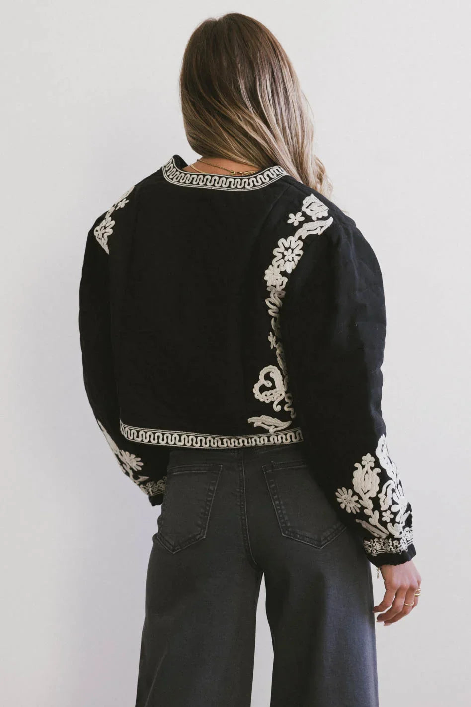 Benja Embroidered Jacket in Black FINAL SALE