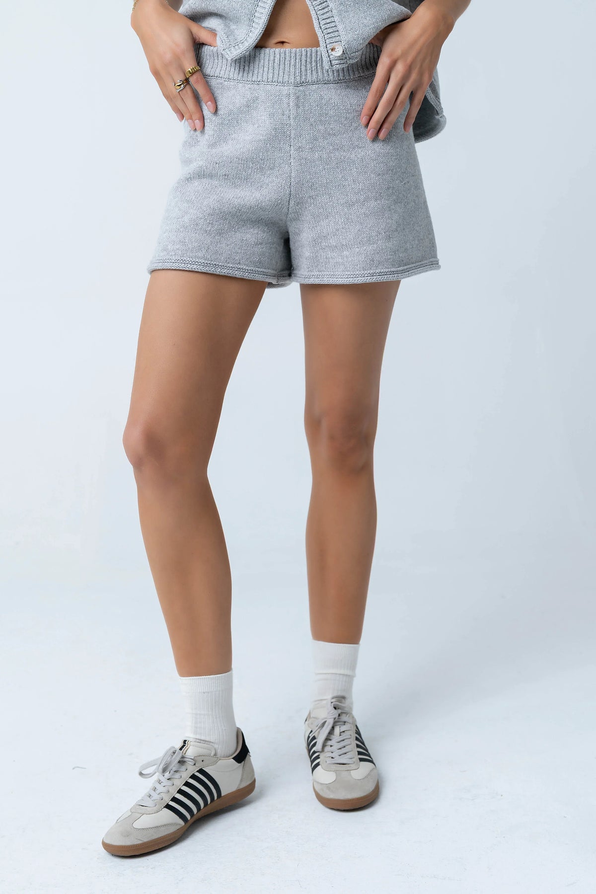 Paige Knit Shorts in Grey