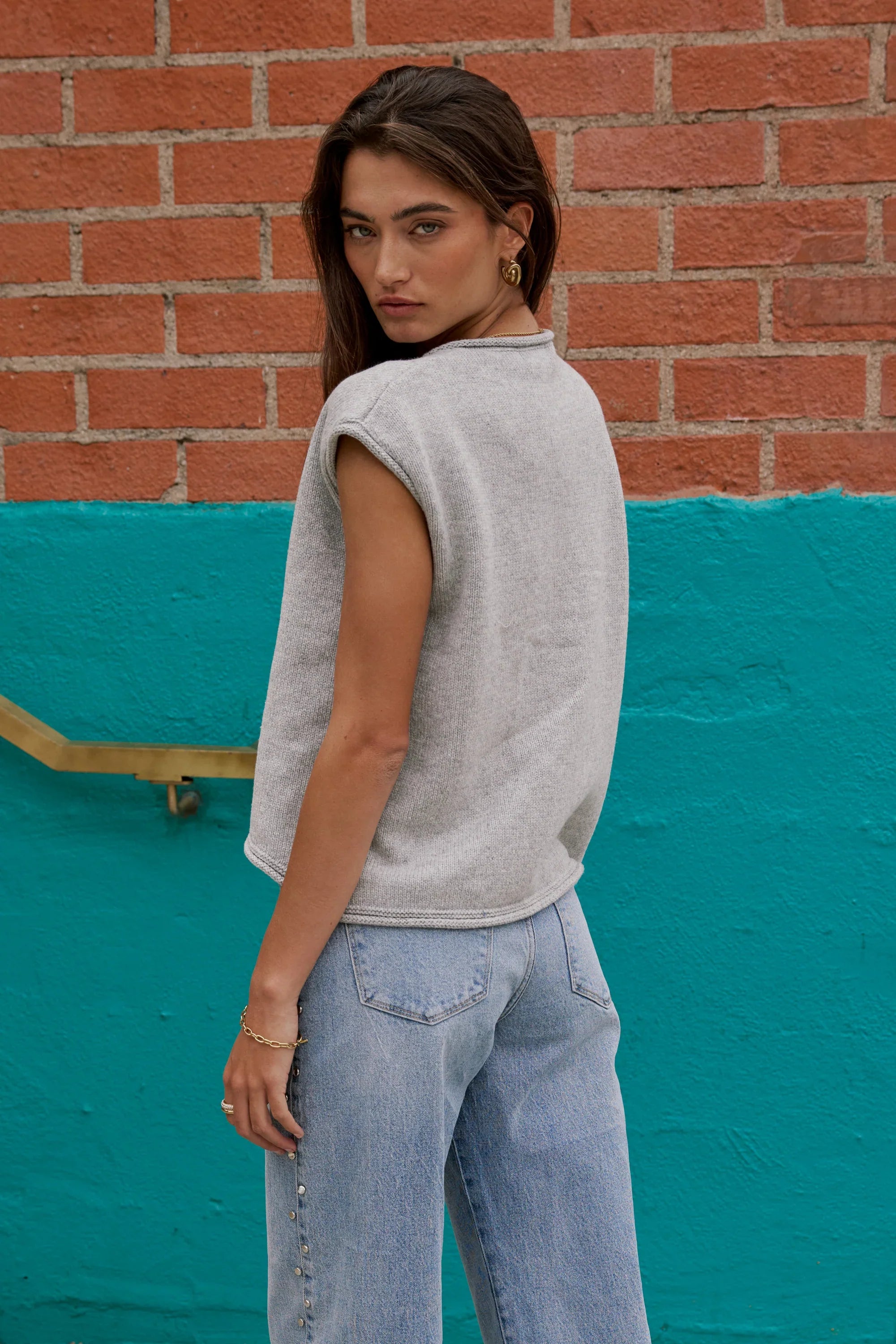 Paige Knit Sweater in Grey