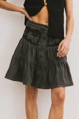 Skyler Tiered Mini Skirt in Black FINAL SALE