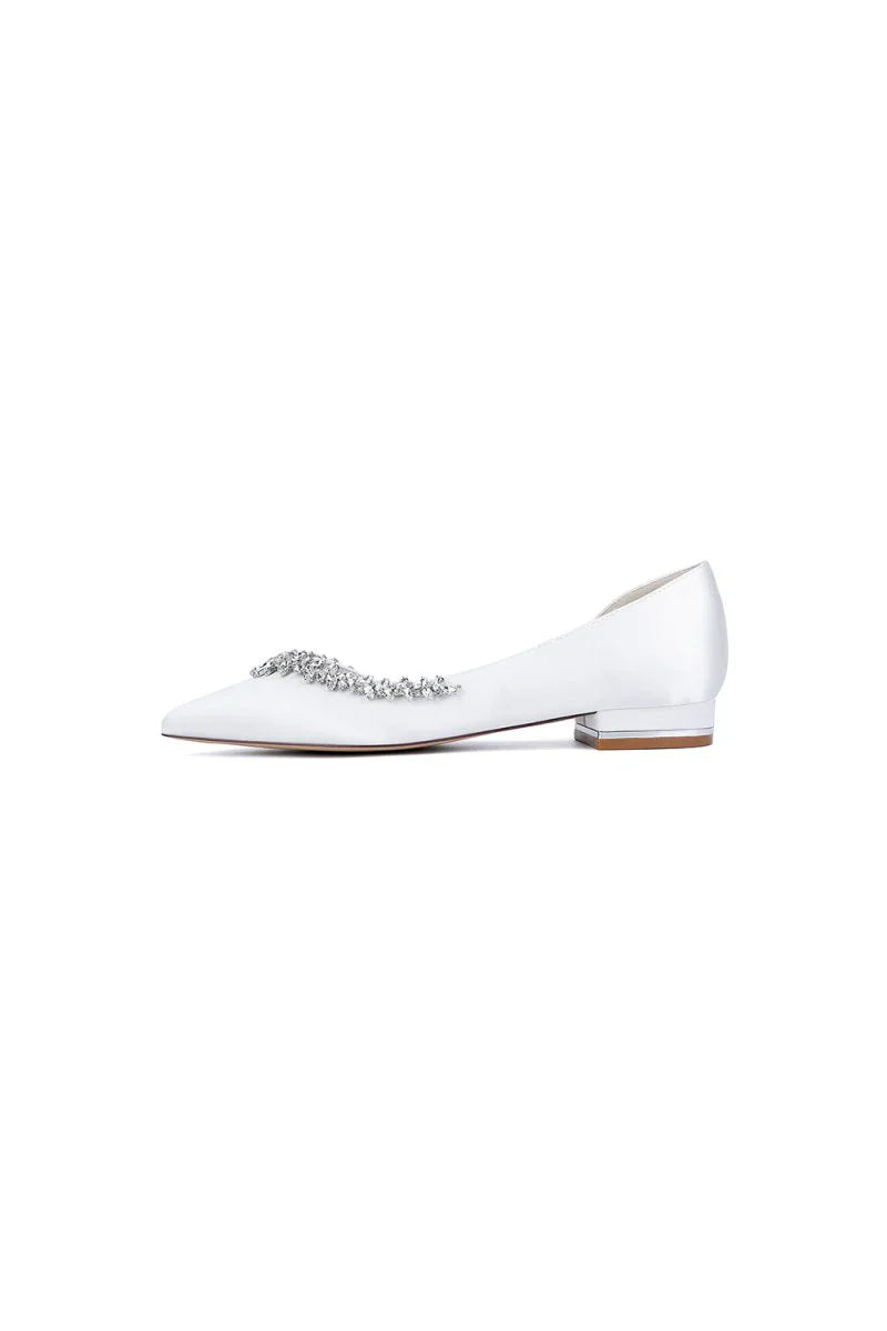 Silver Satin High Heels with Crystal Embellishments 18448 11YK