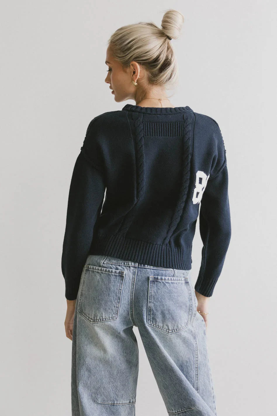 Jersey Cable Knit Sweater FINAL SALE