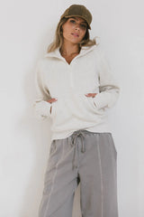 Krista Half Zip in Bone FINAL SALE