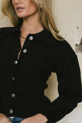 Gianna Ribbed Cardigan in Black FINAL SALE