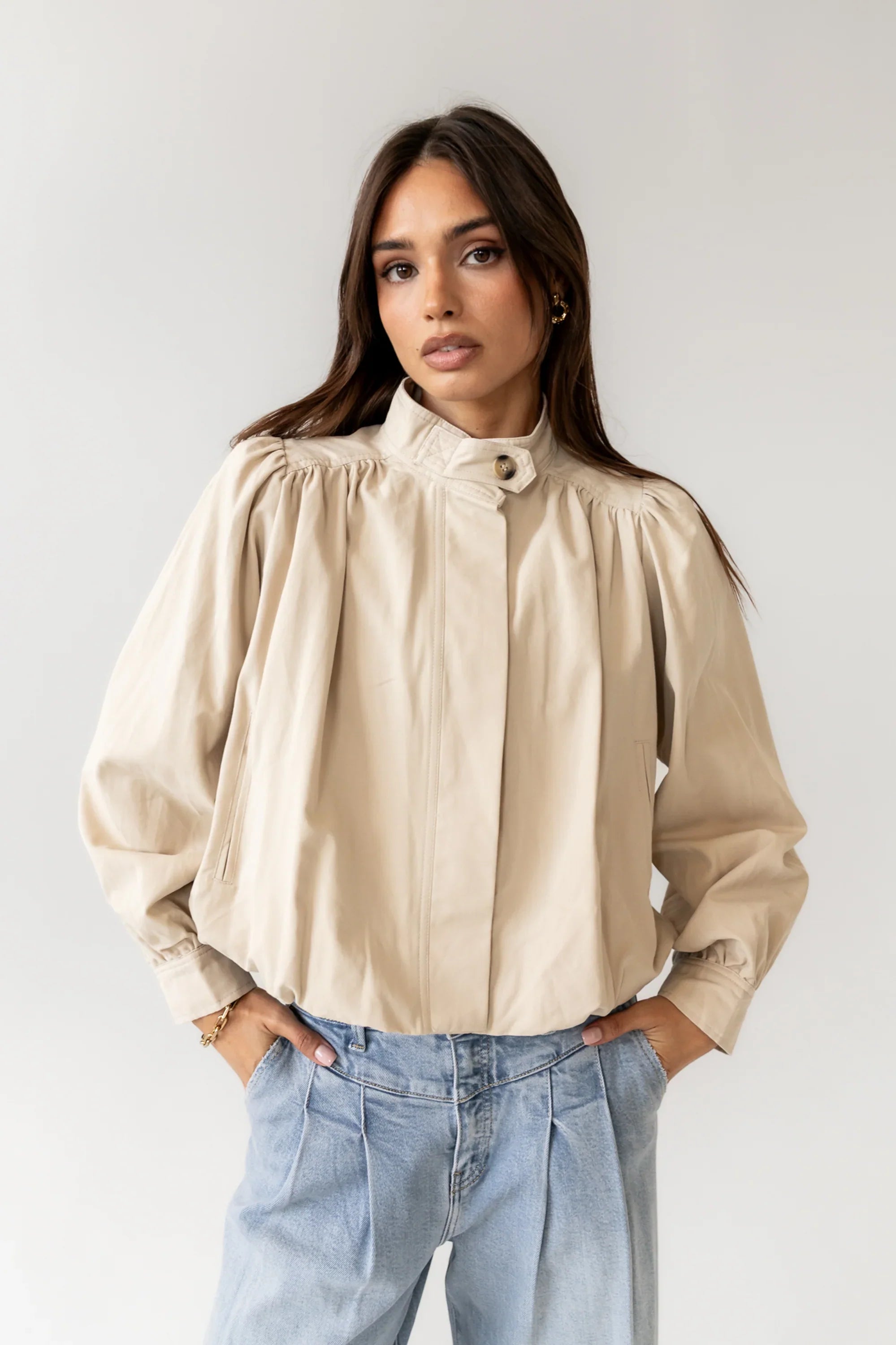 Londyn Bubble Jacket in Tan