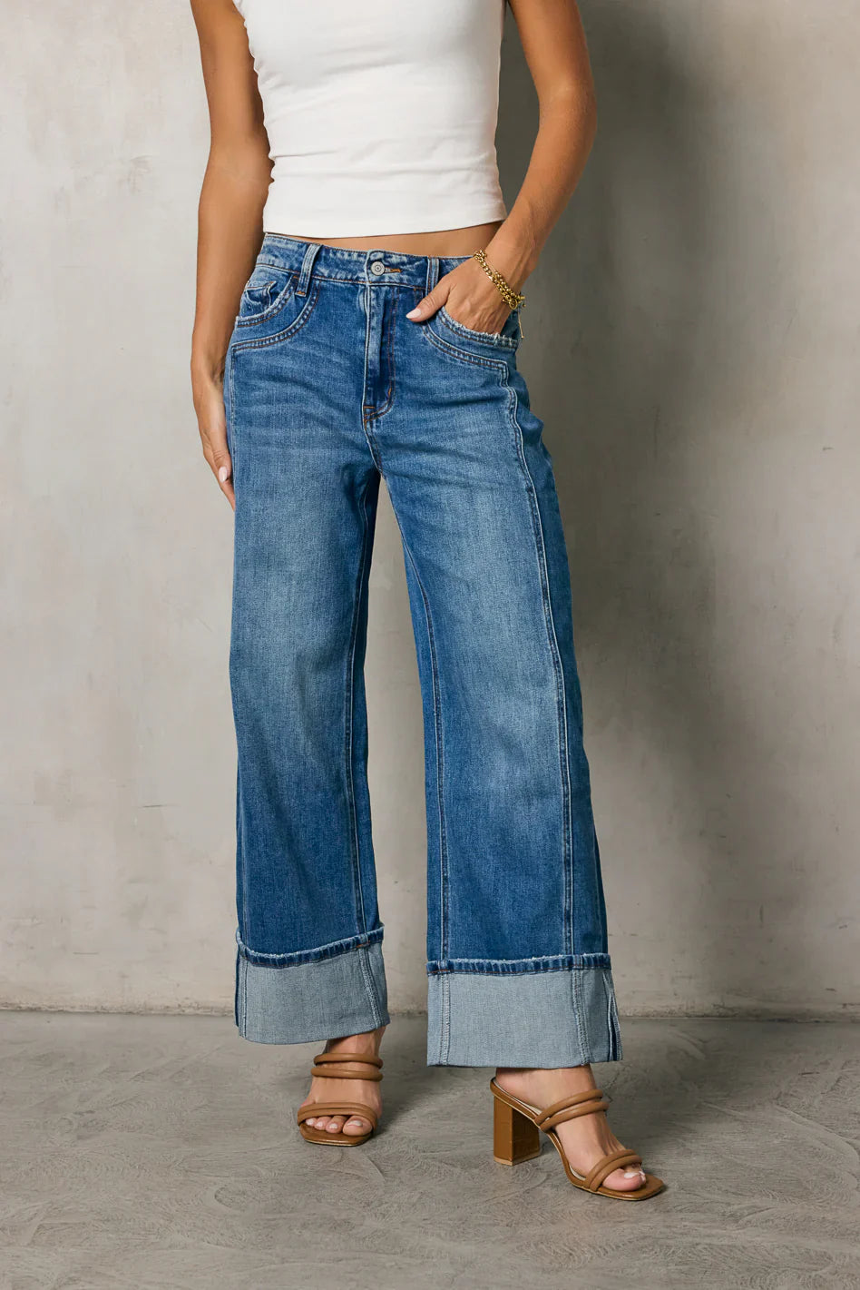 Fenna Cuffed Wide Leg Jeans