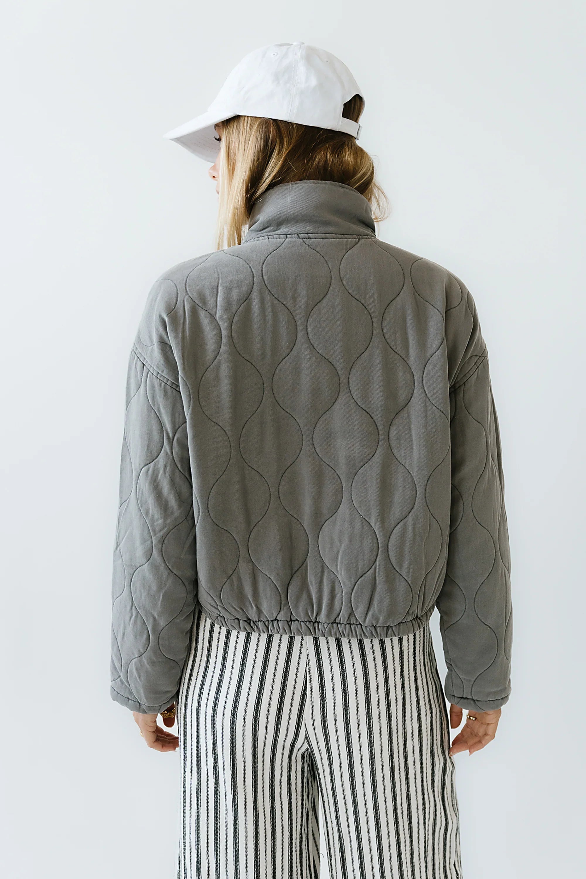 Quinn Quilted Jacket in Charcoal FINAL SALE