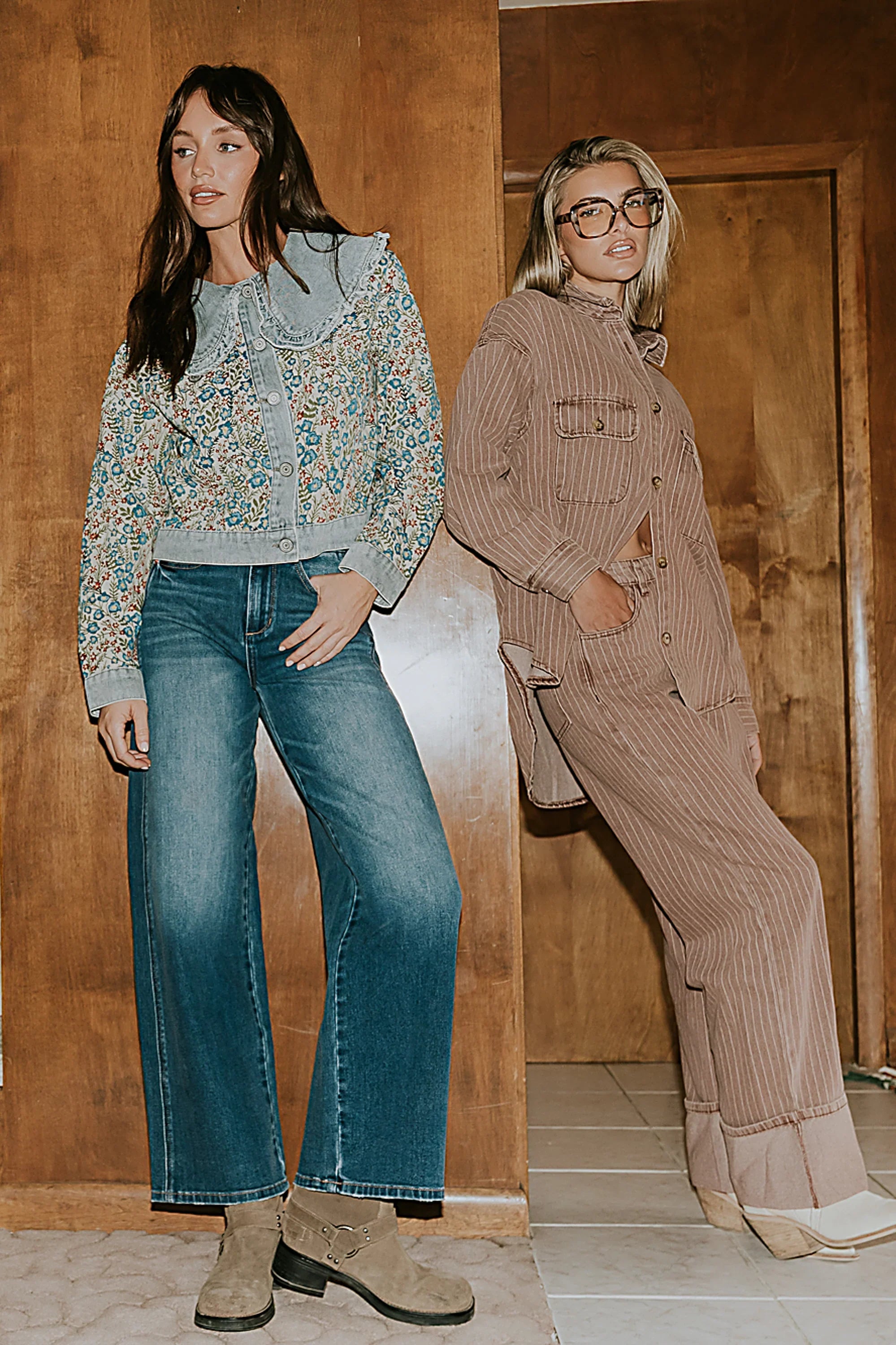 Shaylee Striped Wide Leg Jeans FINAL SALE