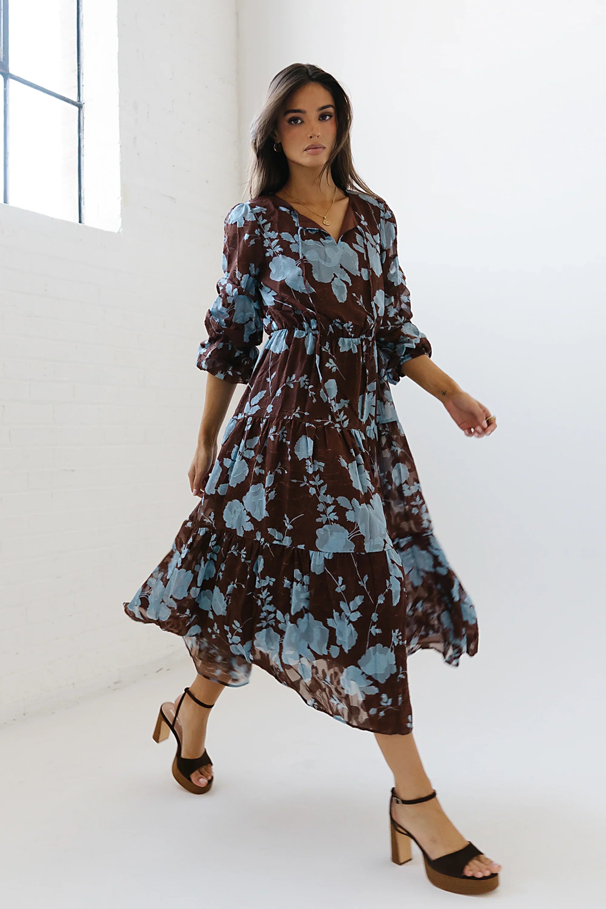 Cache Floral Midi Dress FINAL SALE