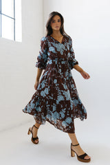 Cache Floral Midi Dress FINAL SALE