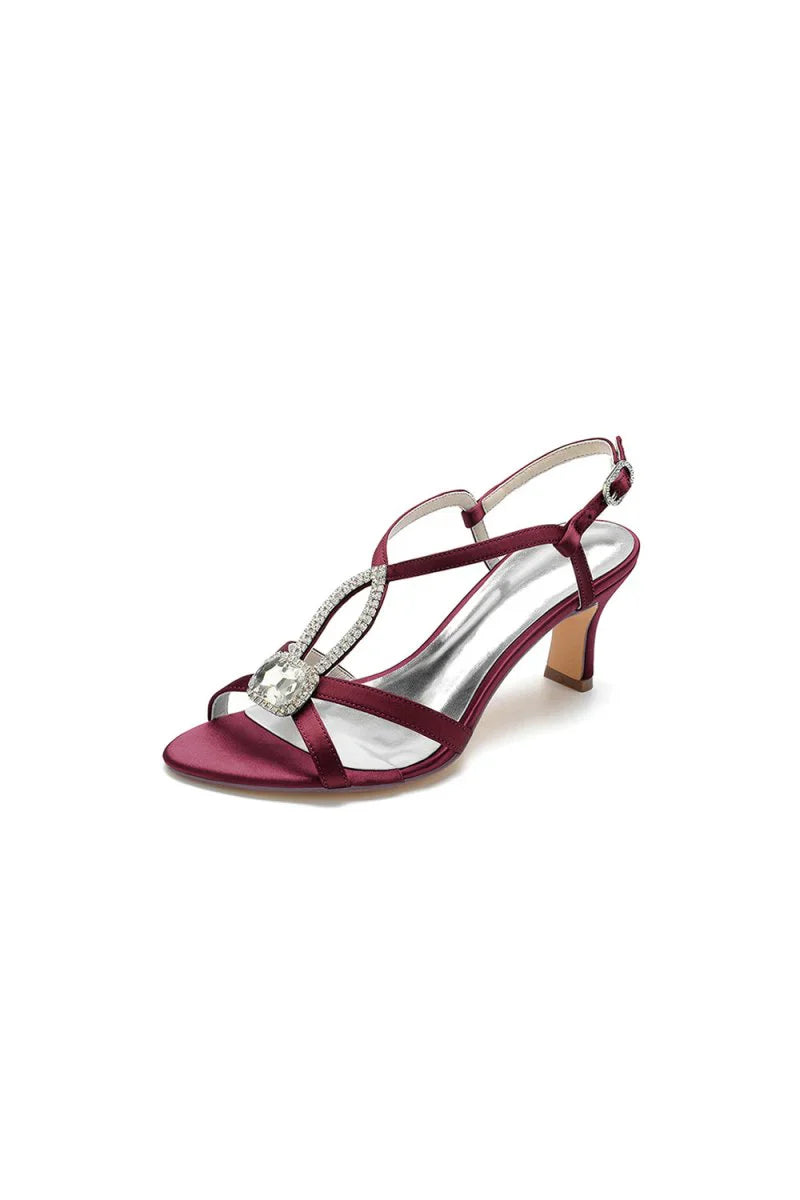 Elegant Royal Blue Satin Peep Toe Pump with Silver Ornament