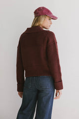 Hallie Zip Up Cardigan in Brick FINAL SALE