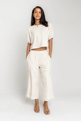 Kortney Floral Oversized Top in Natural