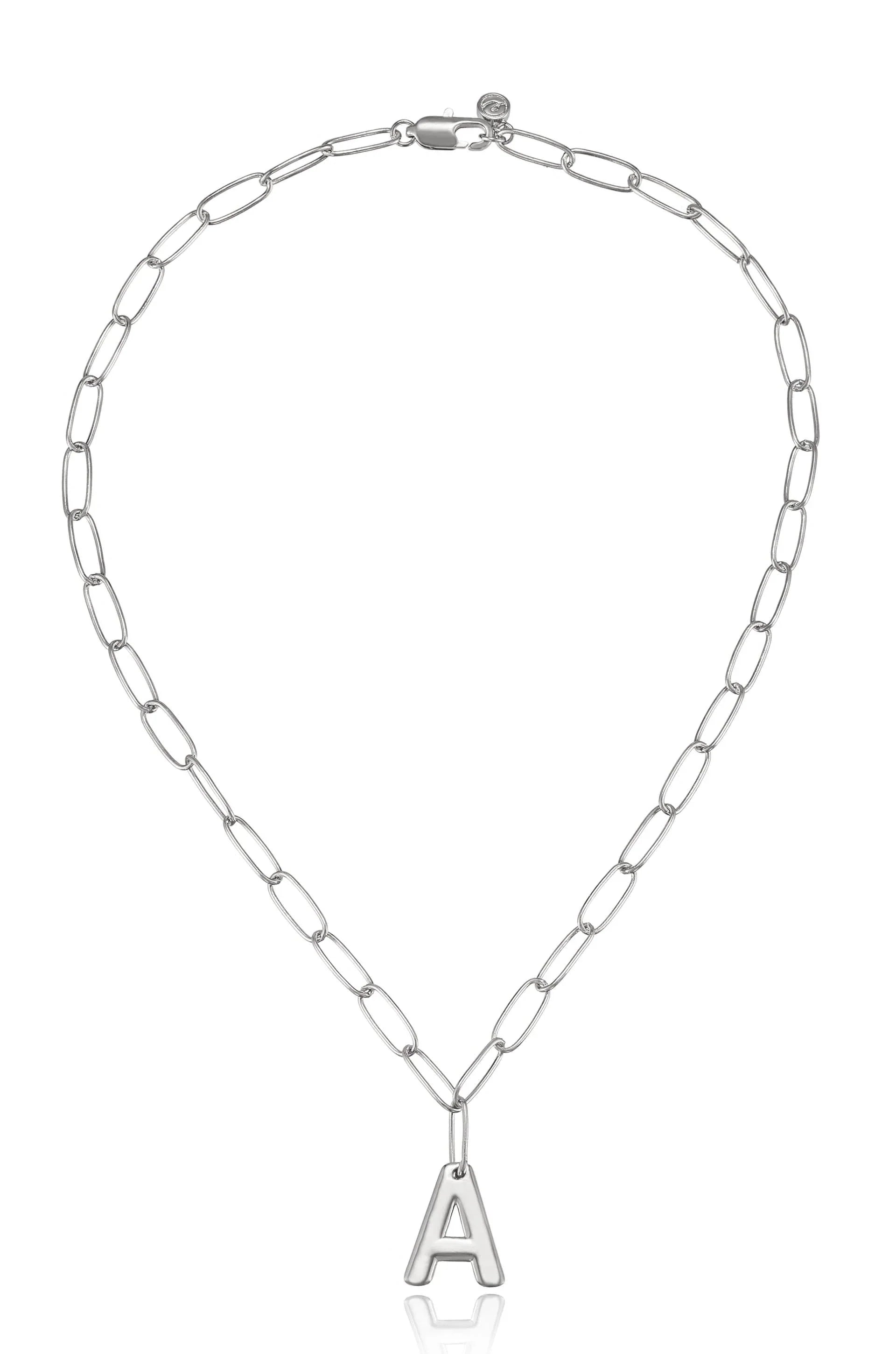 Paperclip Link Initial Necklace