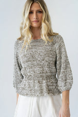 Maycie Two Toned Sweater in Olive