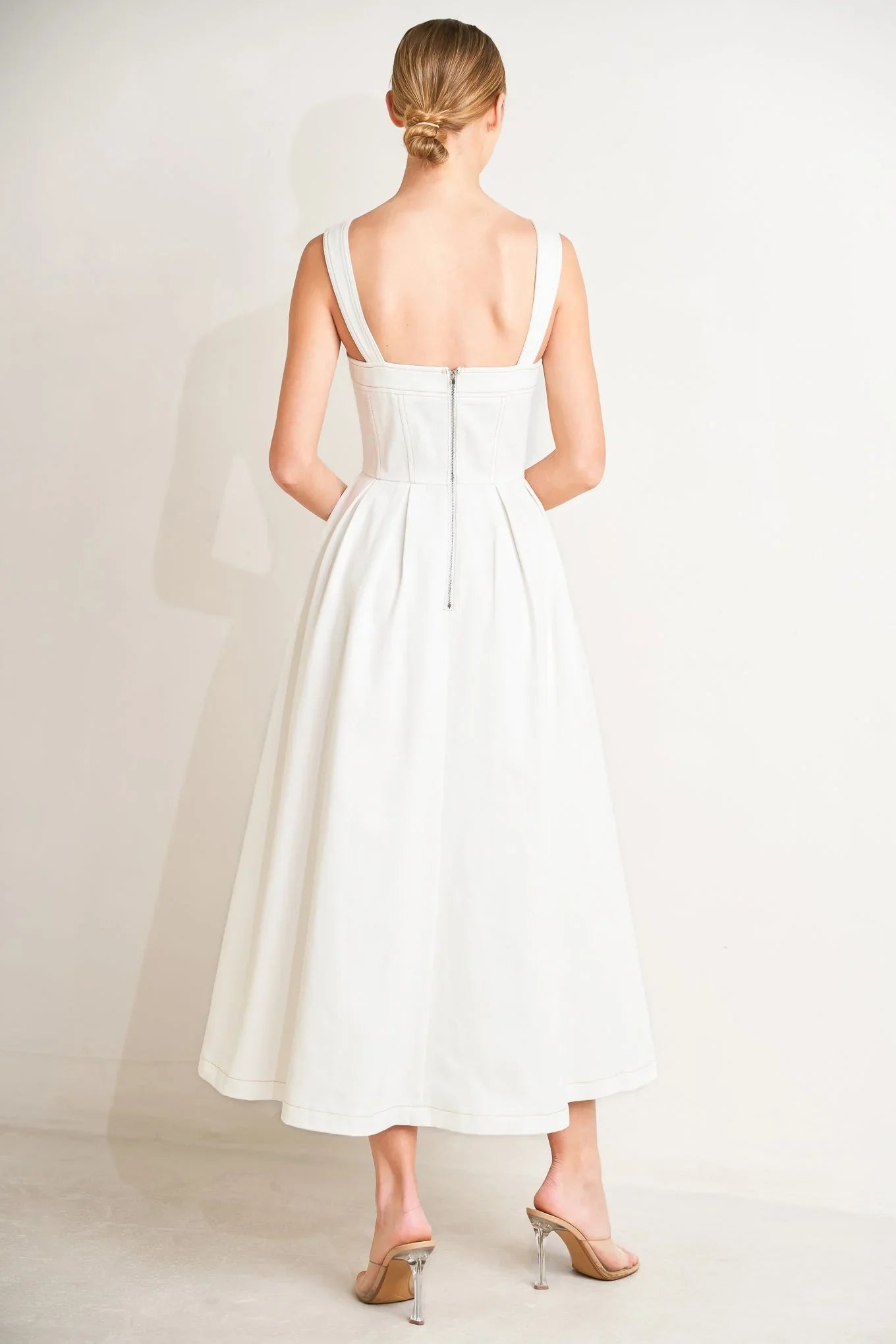SERENE CHARM OFF WHITE MIDI DRESS FINAL SALE