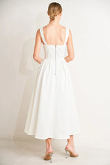 SERENE CHARM OFF WHITE MIDI DRESS FINAL SALE
