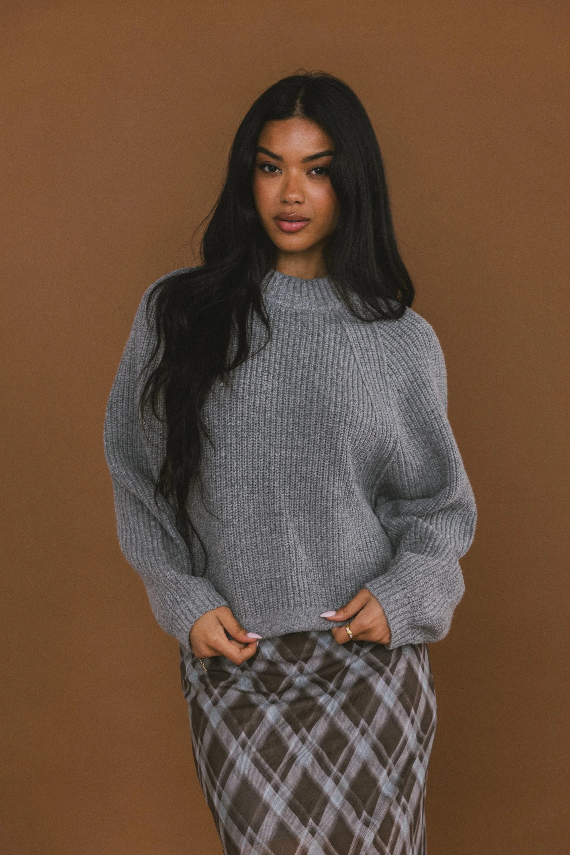 Shayla Knit Sweater in Grey FINAL SALE
