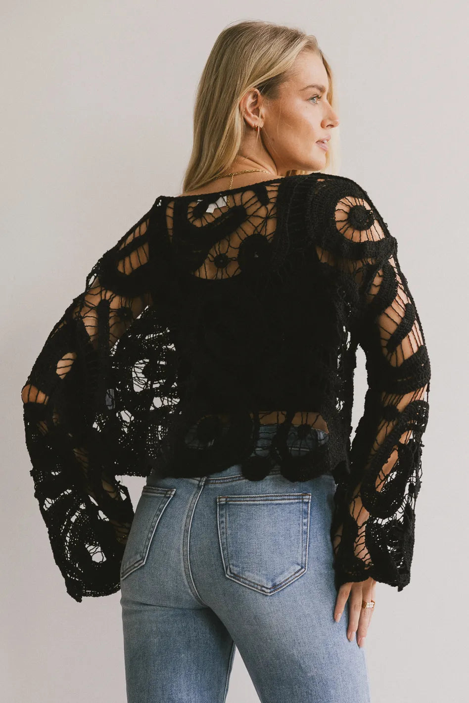 No Worries Crochet Top in Black FINAL SALE