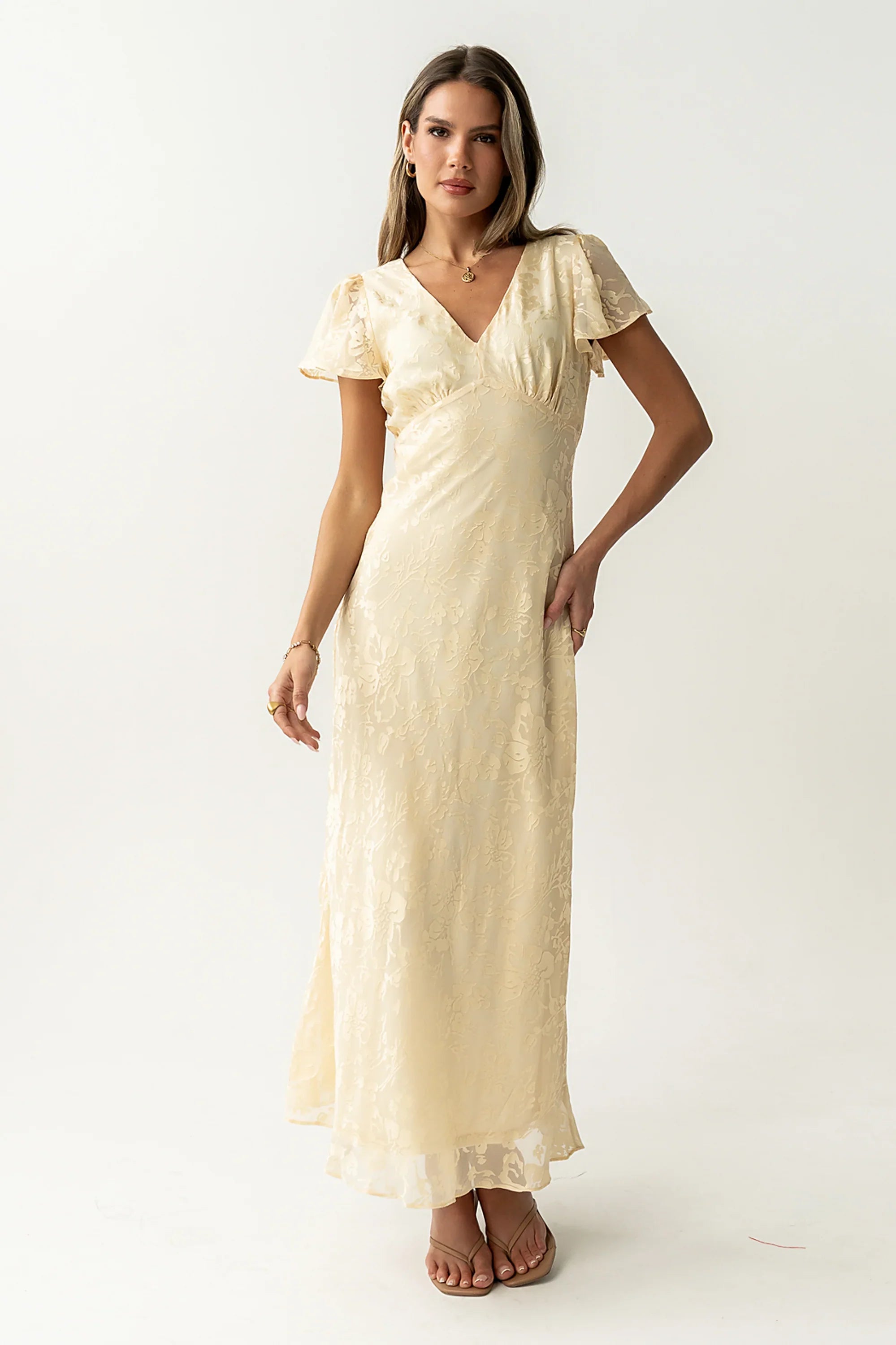 Ashtin Floral Maxi Dress in Yellow