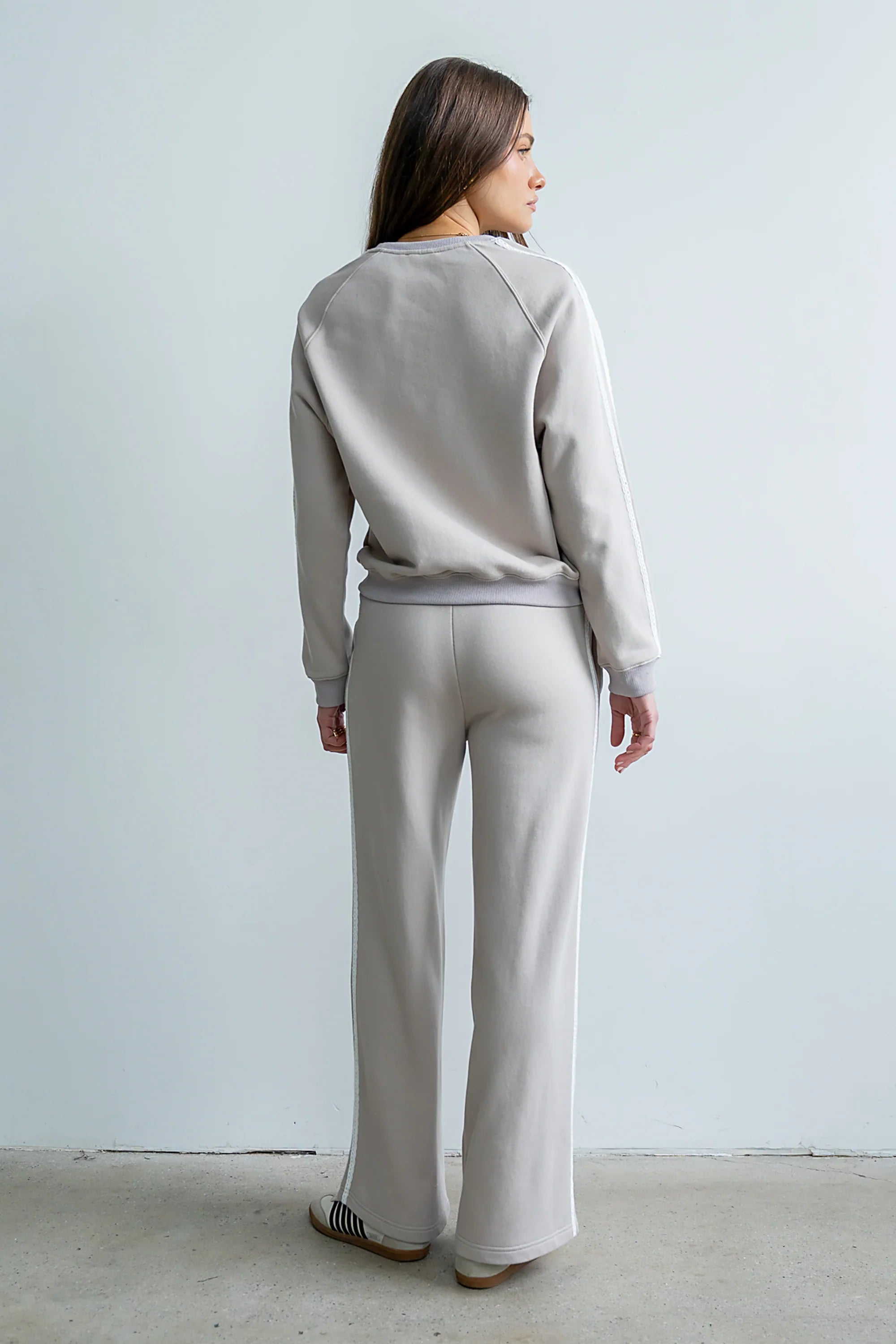 Mickey Wide Leg Jogger in Taupe
