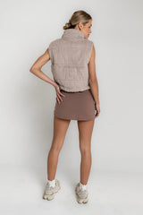Ginny Fur Vest in Taupe