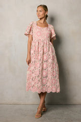 Mica Embroidered Midi Dress FINAL SALE