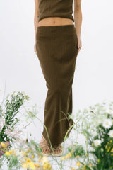 Opal Textured Skirt in Brown