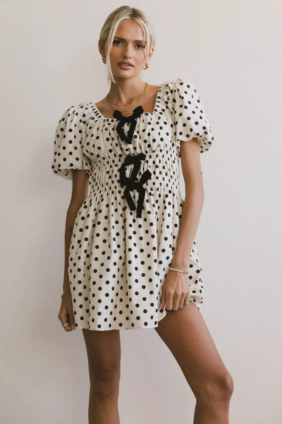 The Velveteen Bow Mini Dress FINAL SALE
