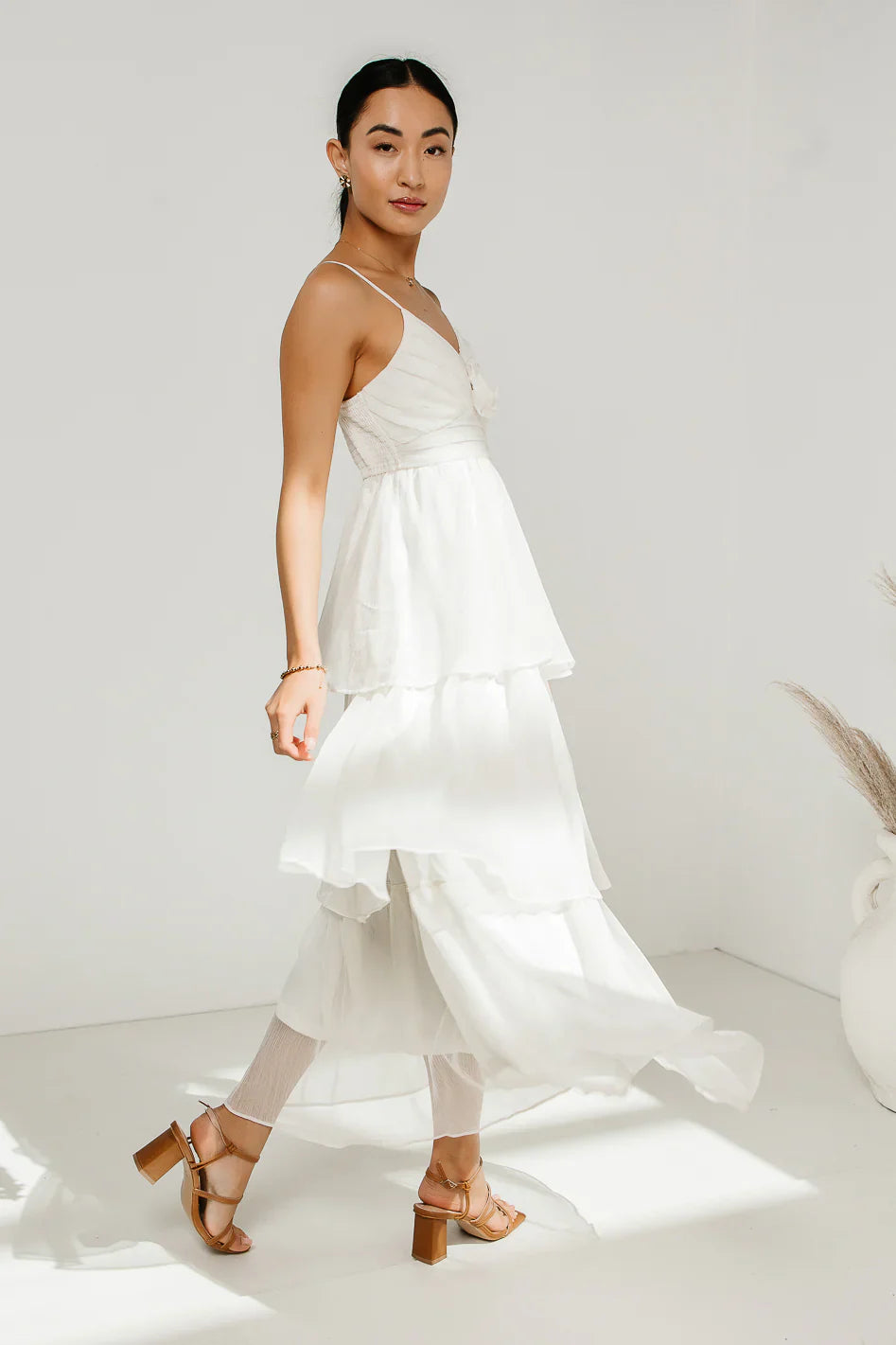 Dani Midi Dress in Ivory FINAL SALE