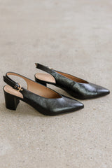 Candice Slingback Heels in Black FINAL SALE